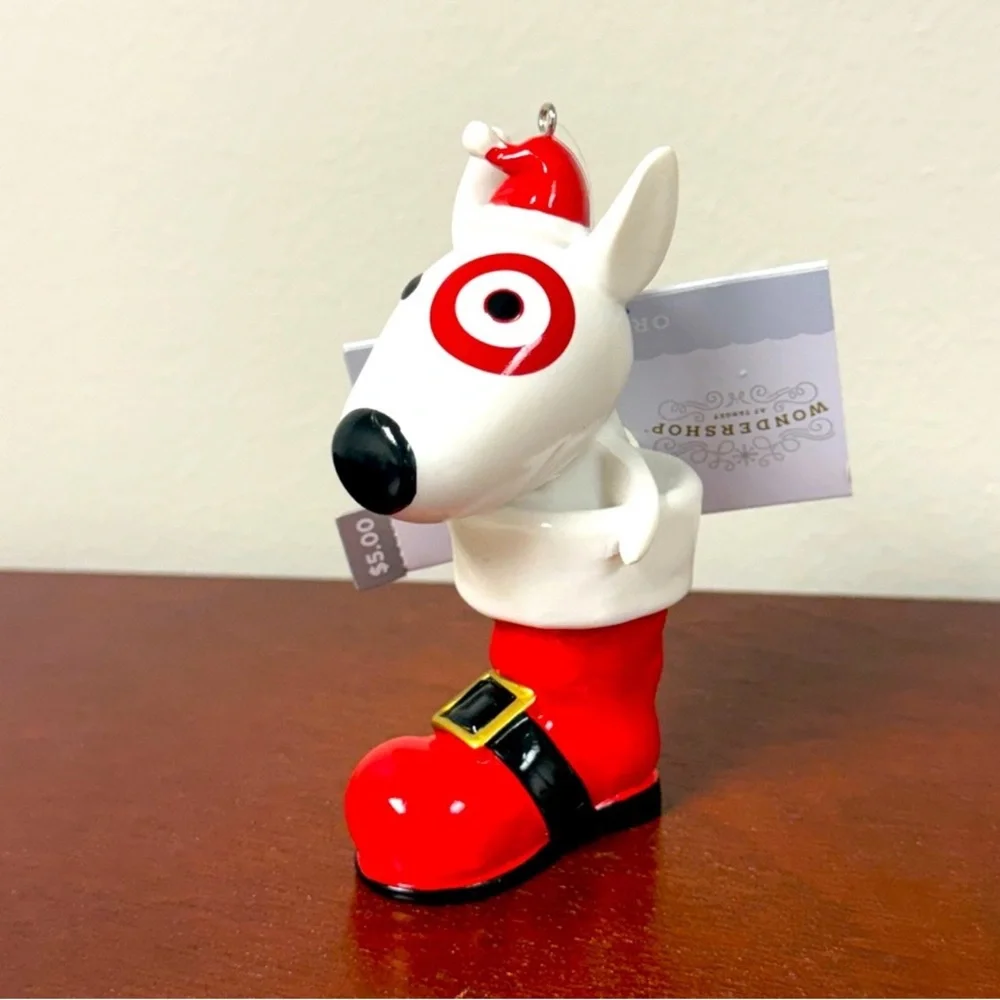 New! Target Wondershop 2024 Bullseye Dog in Santa Boot Ornament, Collectible